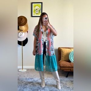 Grace & Emma Printed Long Vest